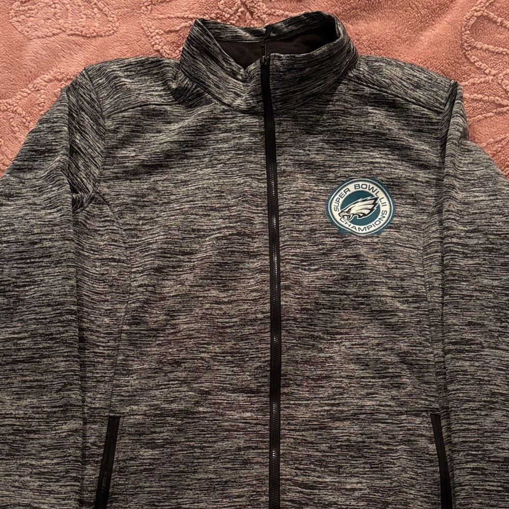 Gray Women's Active Jacket with Eagles Super Bowl Lll champions